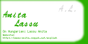 anita lassu business card